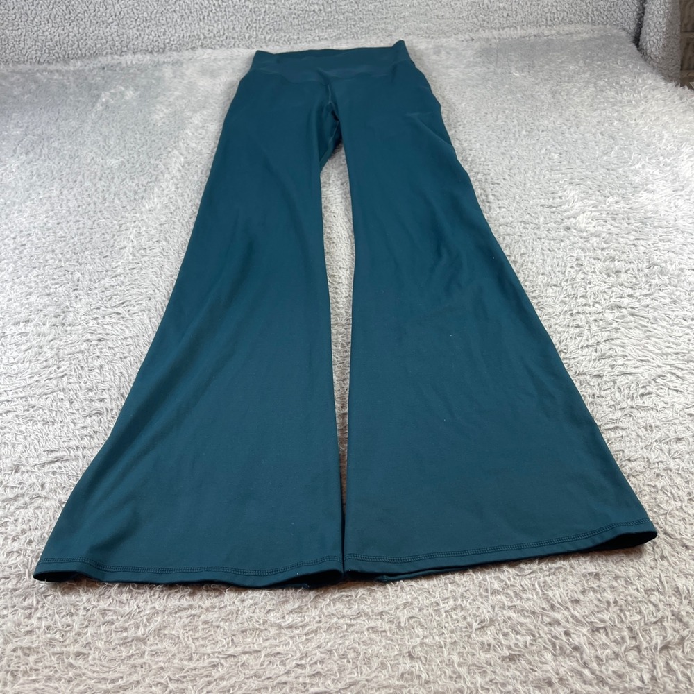 PAC 1980 Womens High Waisted Flare Leggings Teal Green Small Activewear Yoga - Picture 1 of 8